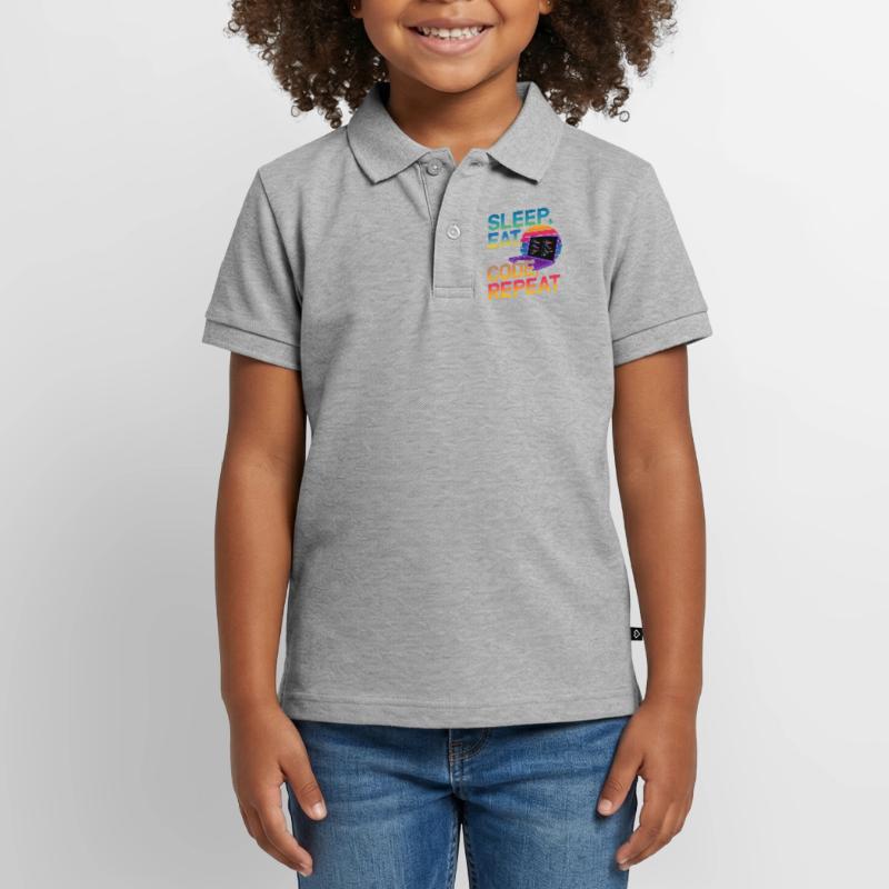 Sleep Eat Code Repeat Geschenk für Coder Kinder Premium Organic Poloshirt