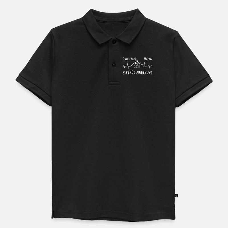 Alpenüberquerung 2026 Oberstdorf Meran E5 - Kinder Premium Organic Poloshirt - Schwarz