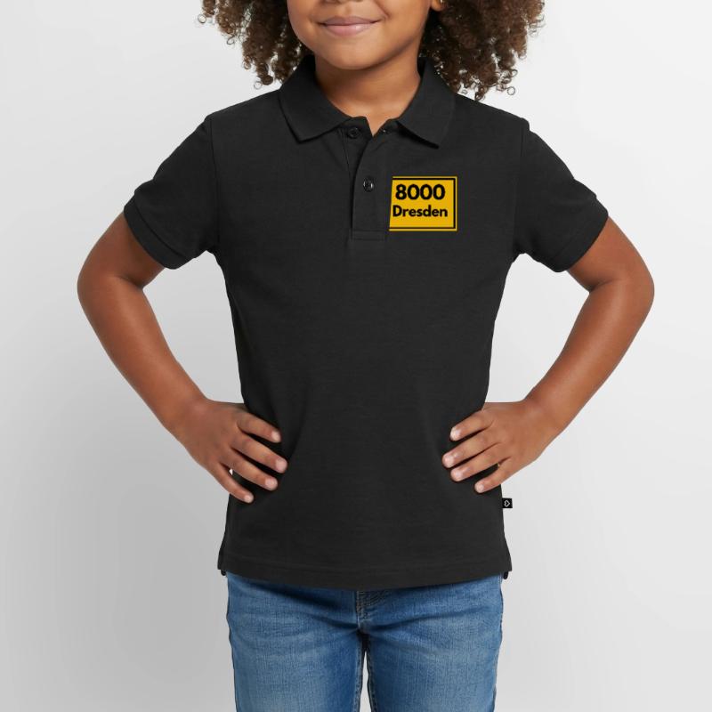 OLD POSTCODE POSTCODE RETRO 8000 DRESDEN ELBE Kids’ Premium Organic Poloshirt