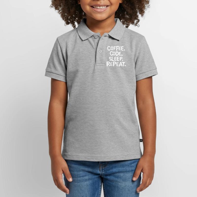 Coffee Code Sleep - Répéter le travail du programmeur Polo enfant bio premium