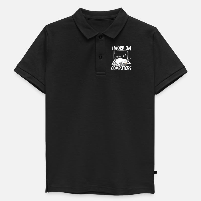 I work on computers - Kinder Premium Organic Poloshirt - Schwarz