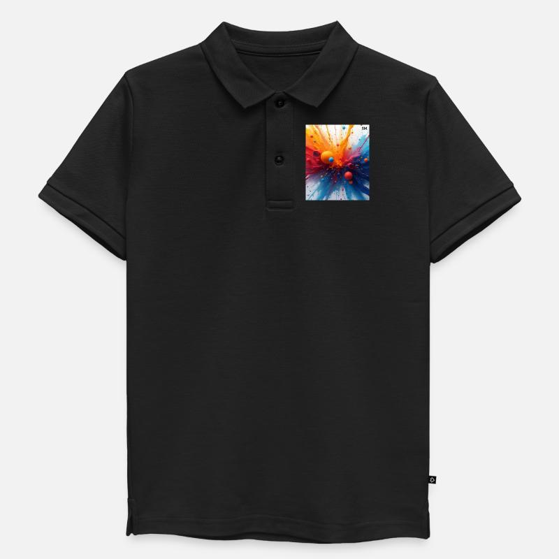Abstrakte Farbexplosion - Kinder Premium Organic Poloshirt - Schwarz