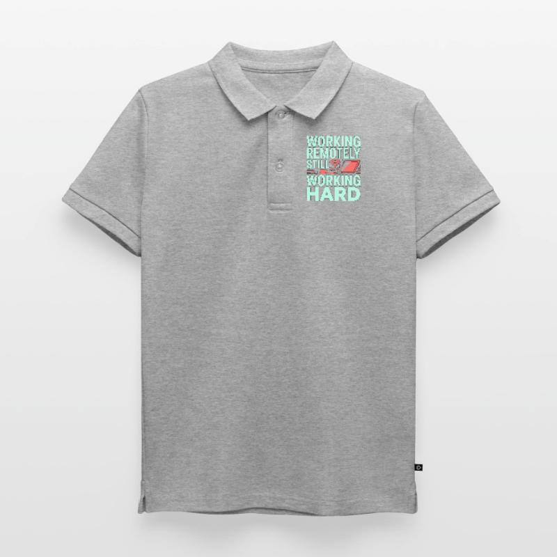Remote Developer Working Remotely Web Programmer Kinder Premium Organic Poloshirt
