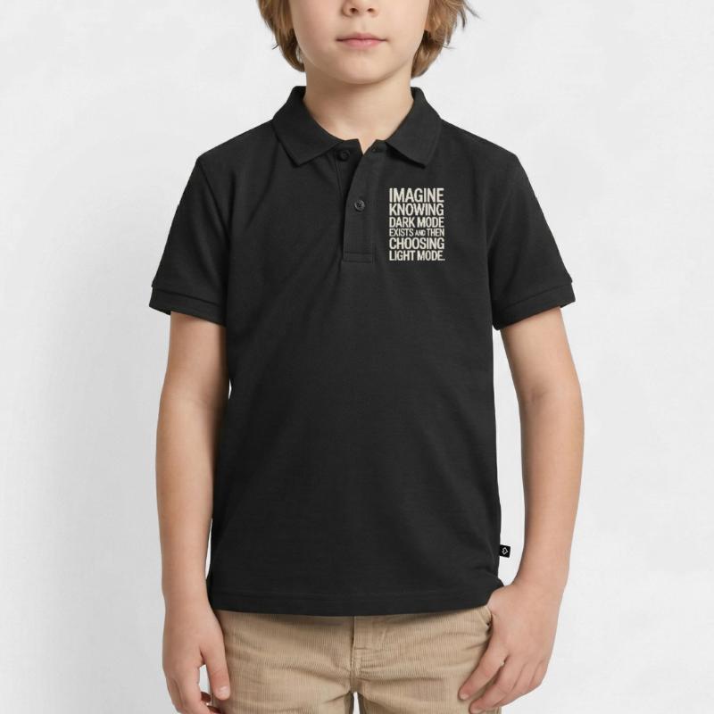 Le mode sombre existe Programmeur IT Nerd Coder Office Polo enfant bio premium