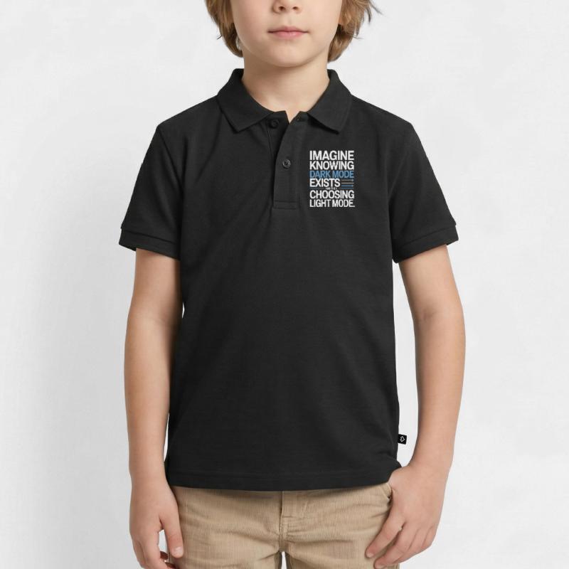 Le mode sombre existe Programmeur IT Nerd Coder Office Polo enfant bio premium