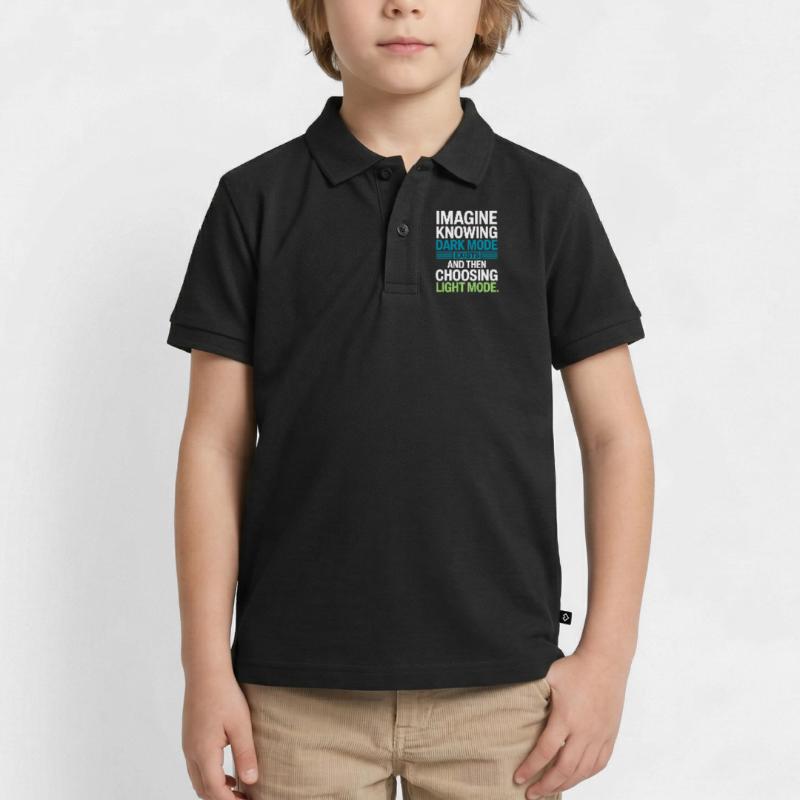 Le mode sombre existe Programmeur IT Nerd Coder Office Polo enfant bio premium