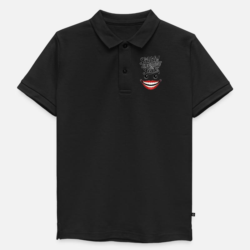 Immer lächeln - Kinder Premium Organic Poloshirt - Schwarz