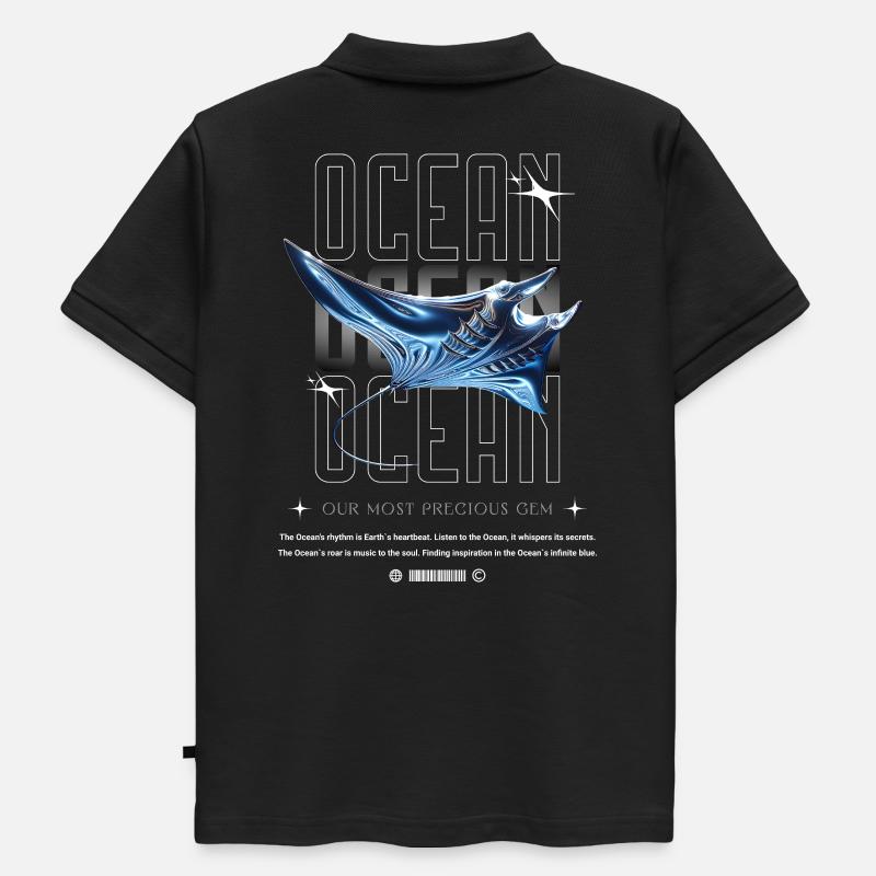 Ocean Manta Precious Treasure - Kids’ Premium Organic Poloshirt - black