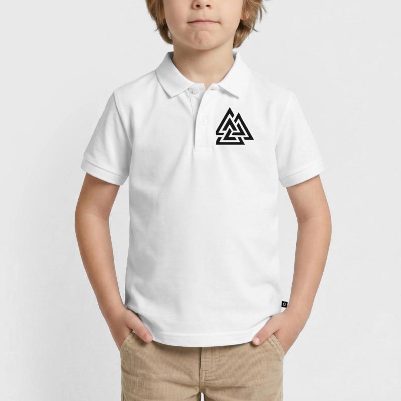 Triangular intertwined pattern Kids’ Premium Organic Poloshirt