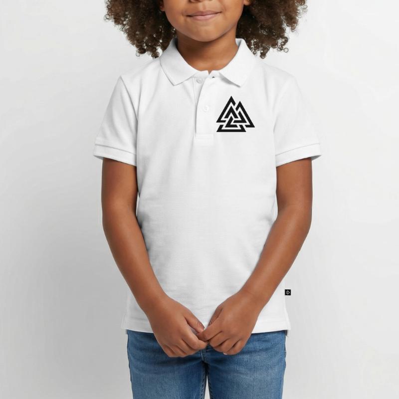 Triangular intertwined pattern Kids’ Premium Organic Poloshirt