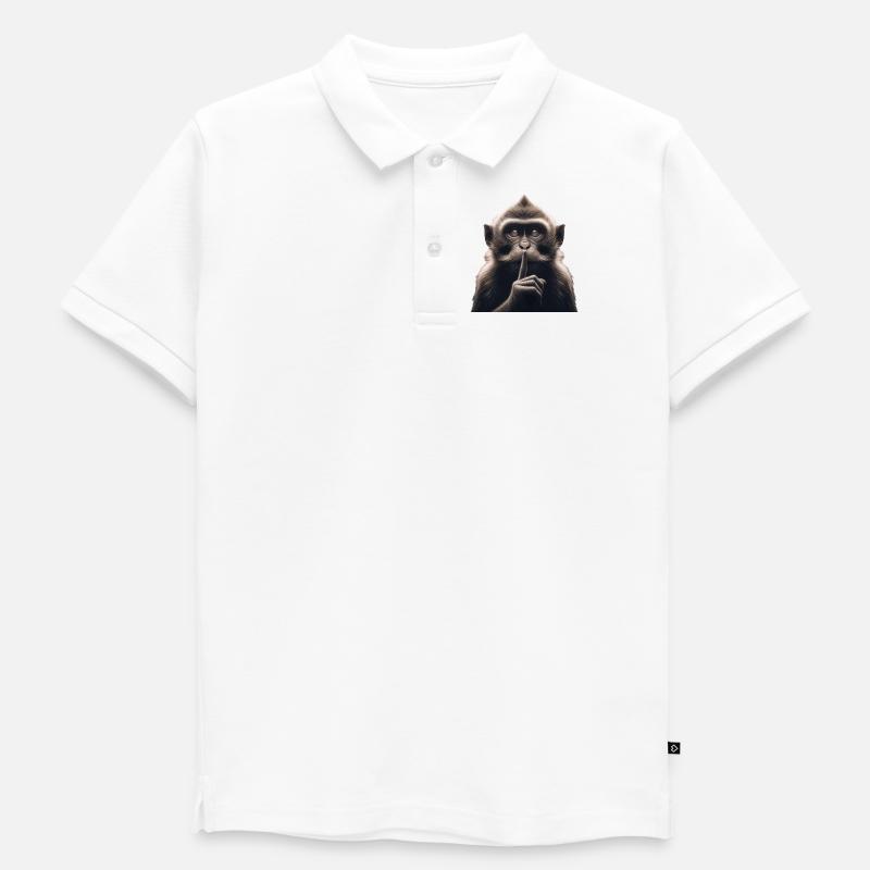 Ein schweigender Affe - Kinder Premium Organic Poloshirt - Weiß