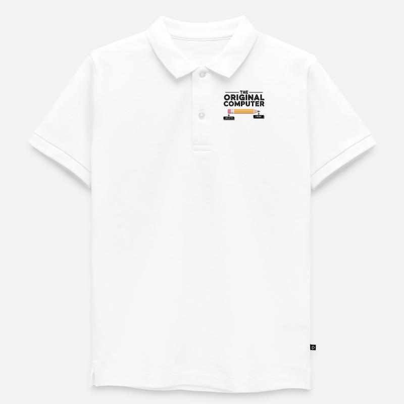 Der Original Computer – Bleistift Delete & Print - Kinder Premium Organic Poloshirt - Weiß