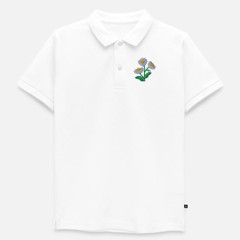 Gänseblümchen - Kinder Premium Organic Poloshirt - Weiß