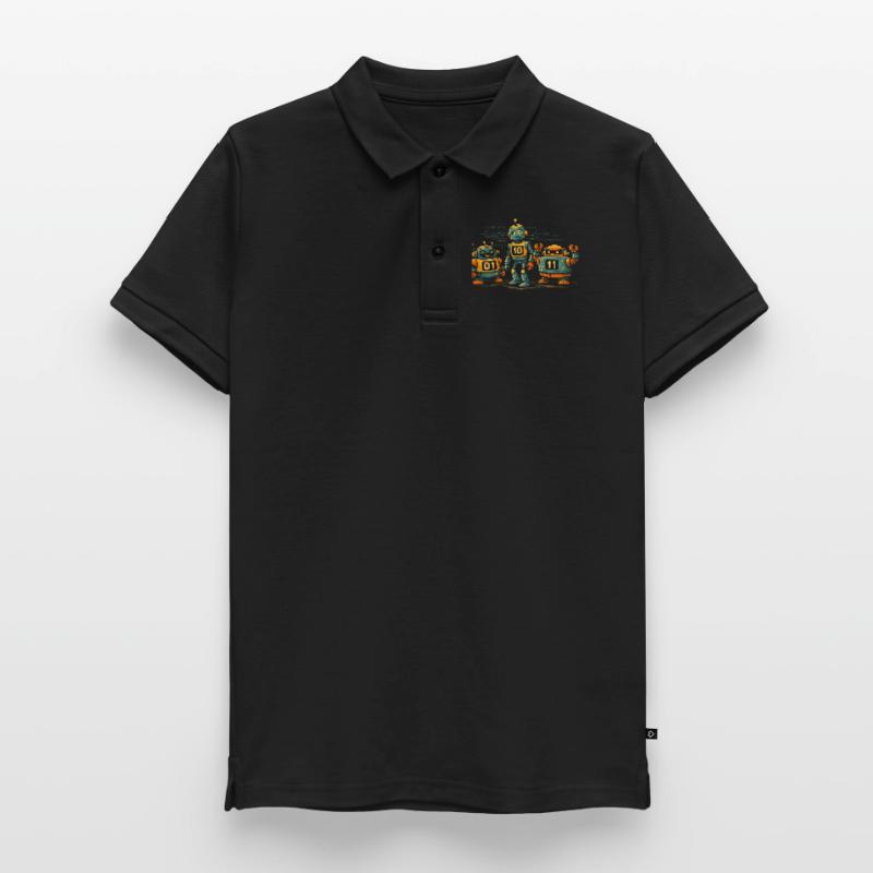 Geek Robots Binary Code Computer Science IT Teens' Premium Organic Poloshirt