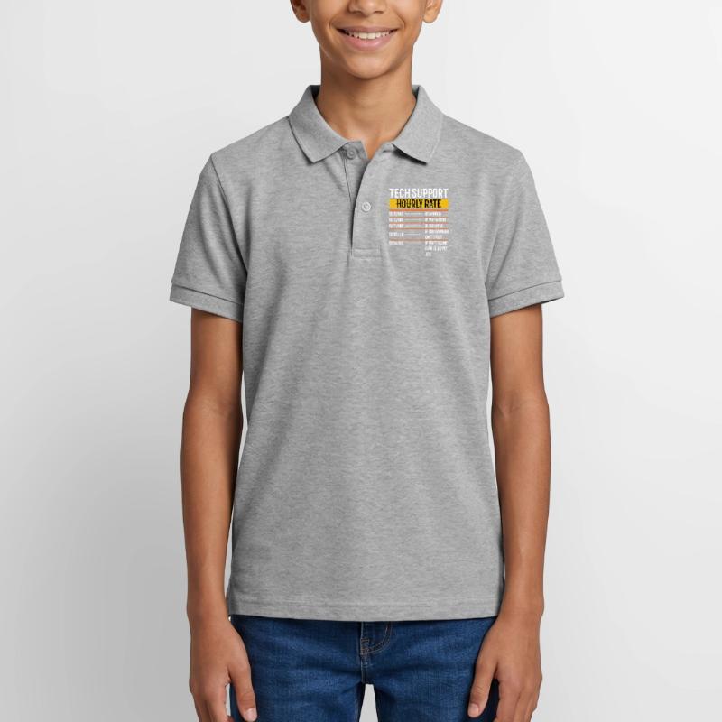 Tech Support Hourly Rate Programmer Technical Teenager Premium Organic Poloshirt