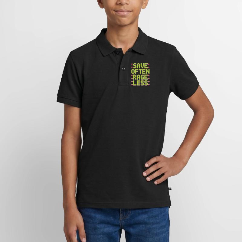 Game Developer Save Often Rage Less Web Developer Teenager Premium Organic Poloshirt