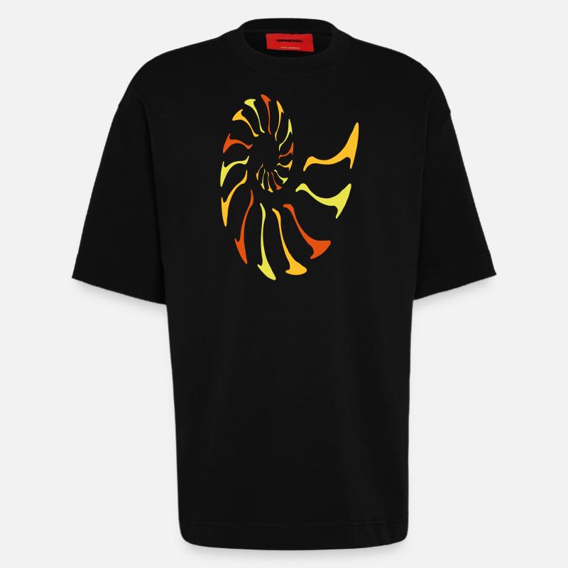 nautilus fibonacci - Heavyweight T-Shirt - made by SPREAD  - SOLID BLACK