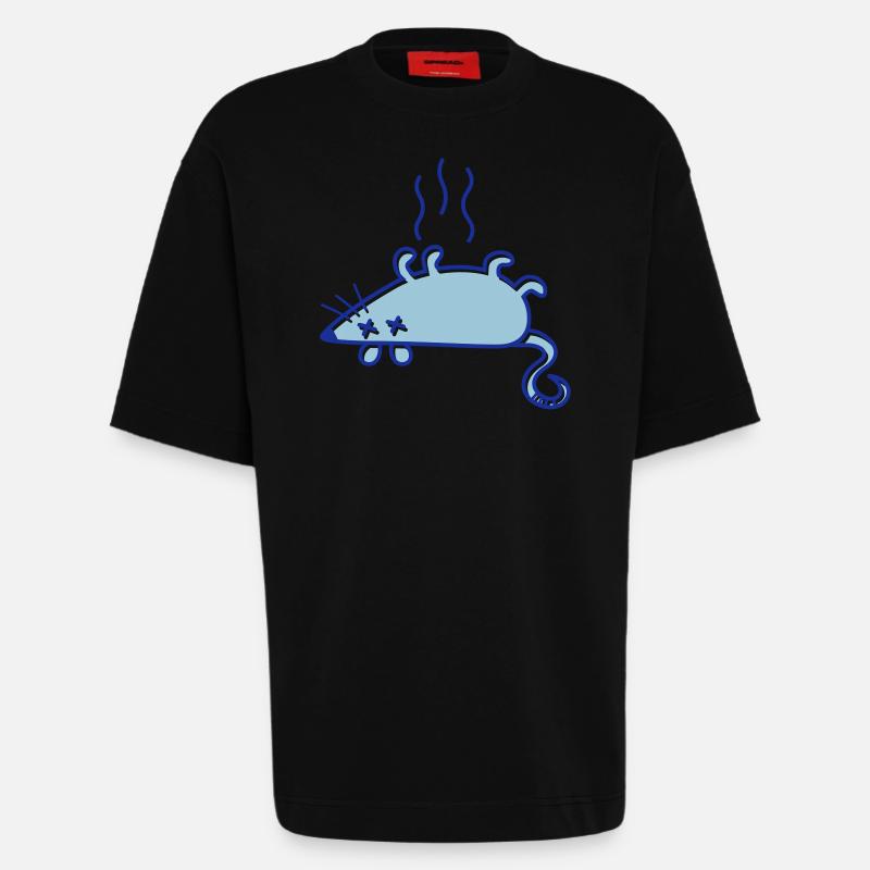 Une souris morte - T-shirt bio épais oversize fabriqué en UE - SOLID BLACK