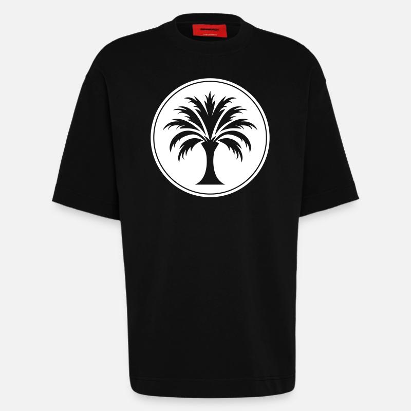 Palm Tree Icon - Heavyweight T-Shirt - made by SPREAD - SOLID BLACK