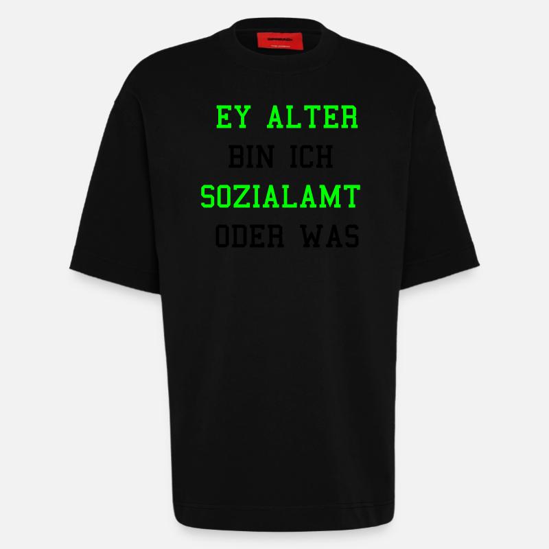 Sozialamt oder Was - Heavyweight T-Shirt - made by SPREAD  - SOLID BLACK