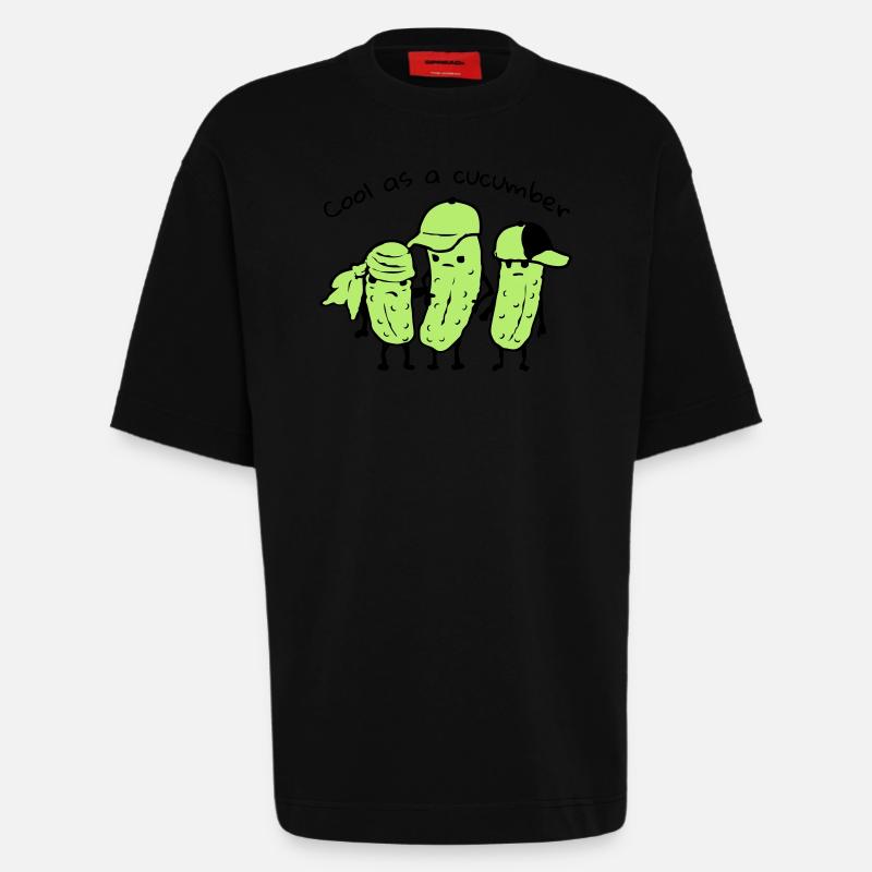 cool as a cucumber - Heavyweight T-Shirt - made by SPREAD - SOLID BLACK