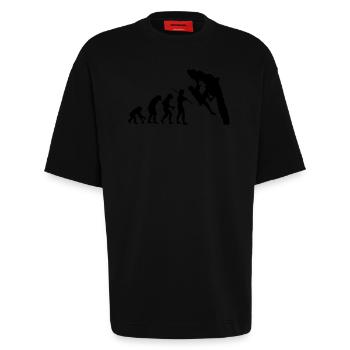 Boulder Evolution - Heavyweight T-Shirt - made by SPREAD  - SOLID BLACK - Vorne - Fiona (171cm)