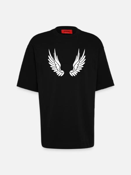 Angel wings - Heavyweight T-Shirt - made by SPREAD - SOLID BLACK