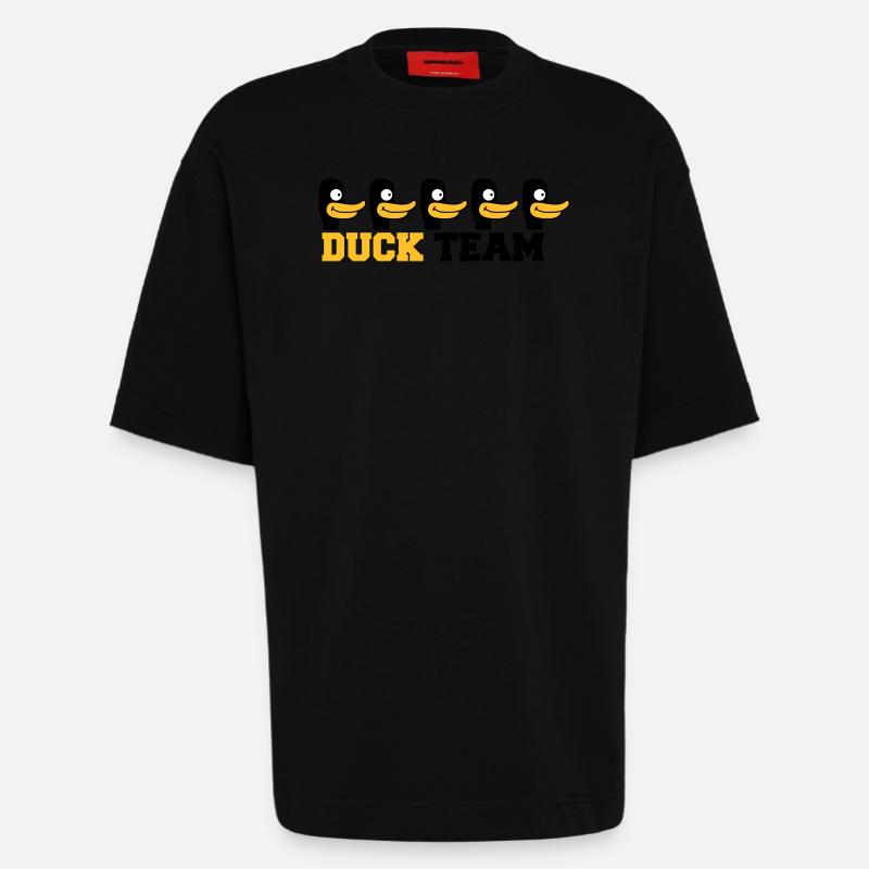 Duck Team - T-shirt bio épais oversize fabriqué en UE - SOLID BLACK