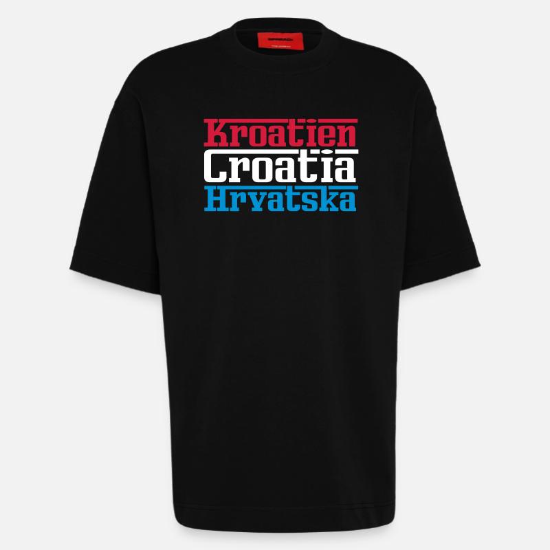 Kroatien - Heavyweight T-Shirt - made by SPREAD  - SOLID BLACK