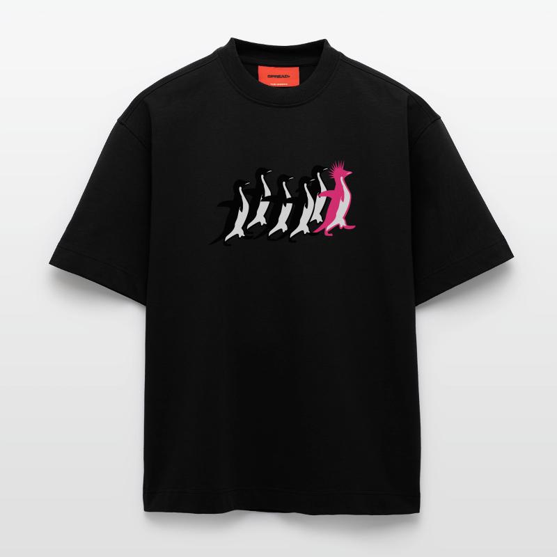 Pack de pingouins T-shirt bio épais oversize fabriqué en UE