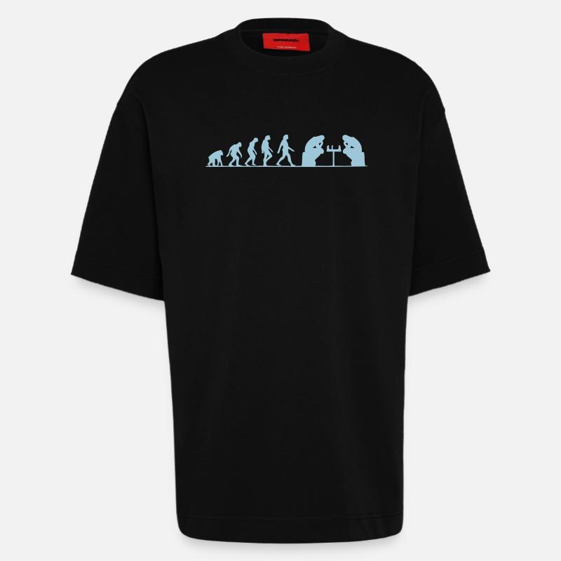 évolution échec - T-shirt bio épais oversize fabriqué en UE - SOLID BLACK