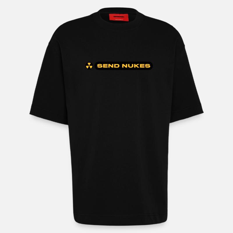 SEND NUKES - Heavyweight T-Shirt - made by SPREAD - SOLID BLACK