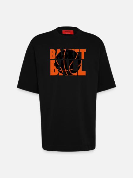 Basketball - T-shirt bio épais oversize fabriqué en UE - SOLID BLACK