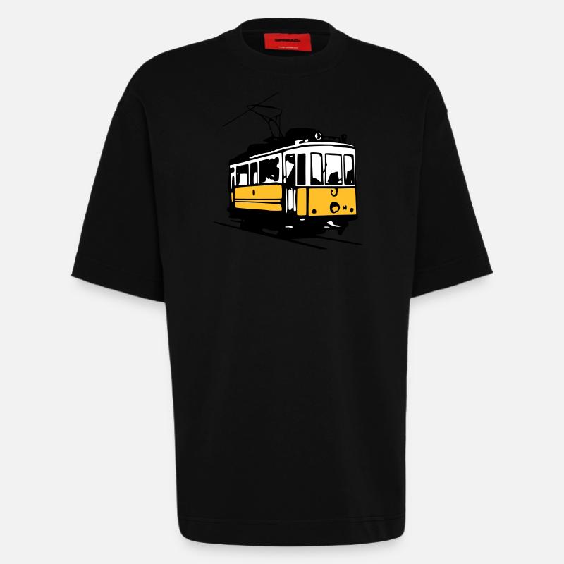 Strassenbahn / Tram - Heavyweight T-Shirt - made by SPREAD  - SOLID BLACK