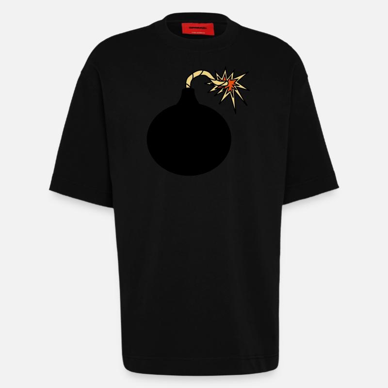 Bombe Zünschnur Geschenkidee Feuer Explosion - Heavyweight T-Shirt - made by SPREAD - SOLID BLACK