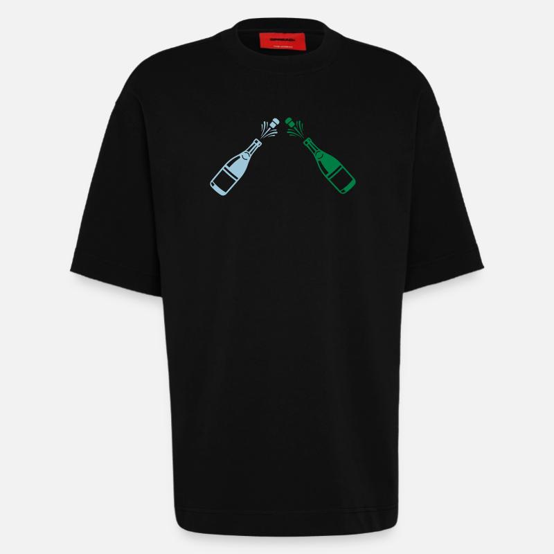 Champangner - T-shirt bio épais oversize fabriqué en UE - SOLID BLACK