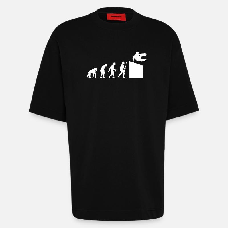Evolution Parkour - Heavyweight T-Shirt - made by SPREAD  - SOLID BLACK