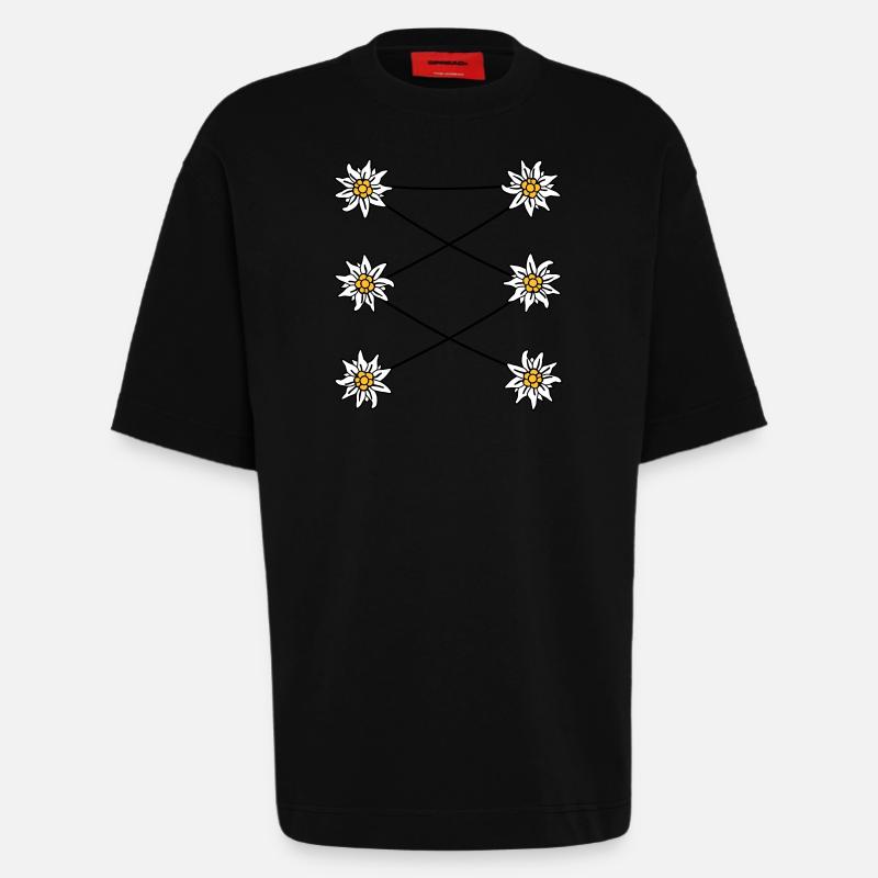 Edelweiss Dirndl - - - - T-shirt bio épais oversize fabriqué en UE - SOLID BLACK