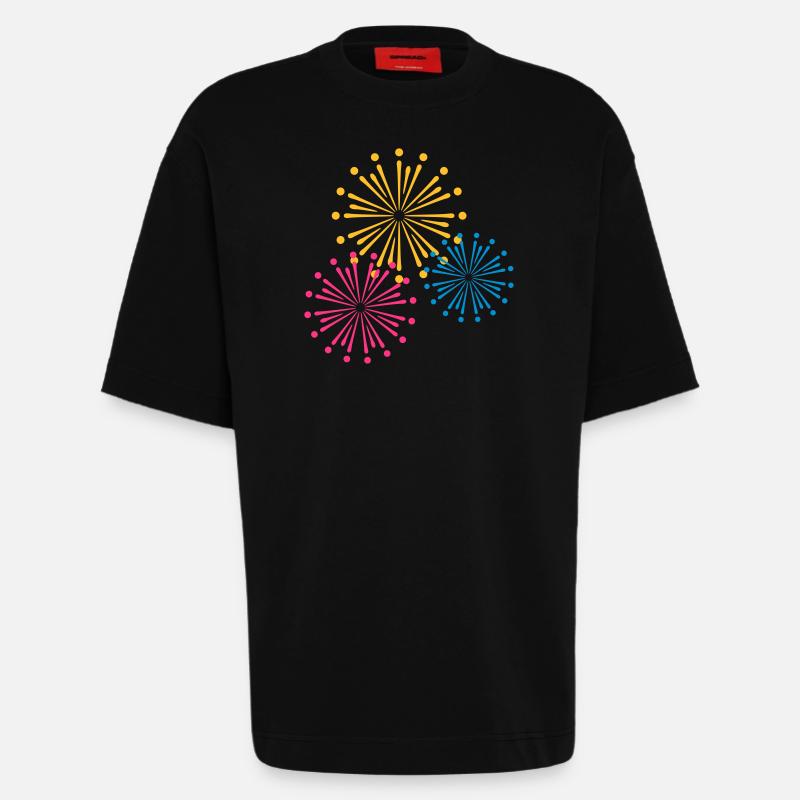 Firework Design - T-shirt bio épais oversize fabriqué en UE - SOLID BLACK