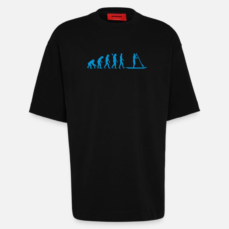 Evolution Stand up paddling - T-shirt bio épais oversize fabriqué en UE - SOLID BLACK
