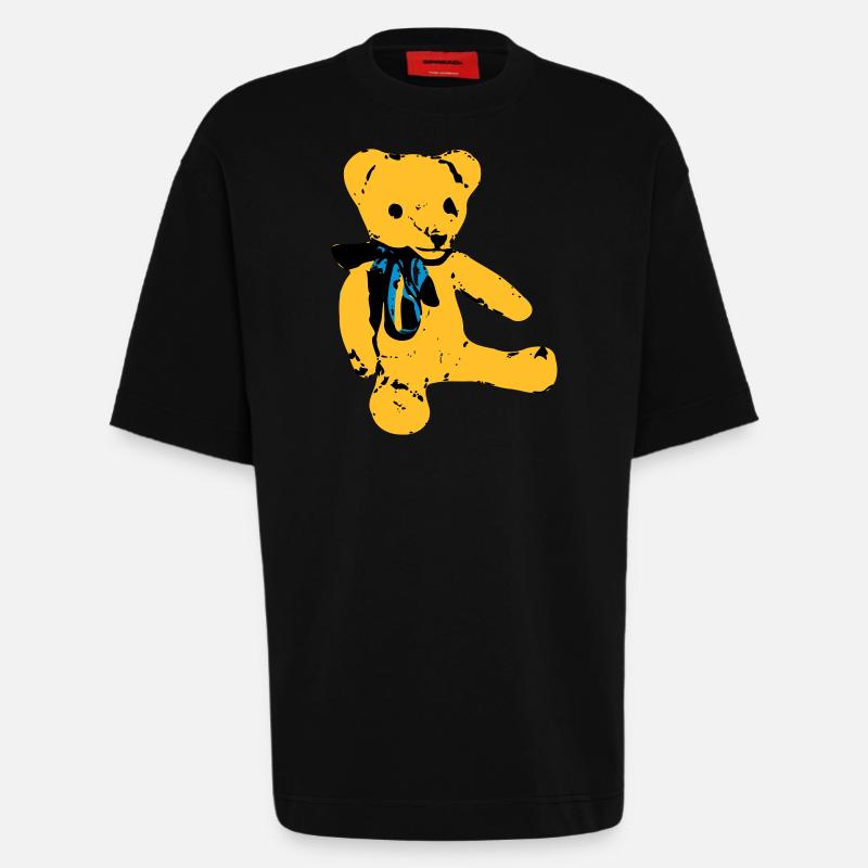 Teddy Bear - T-shirt bio épais oversize fabriqué en UE - SOLID BLACK