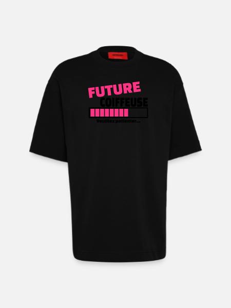 future coiffeuse - T-shirt bio épais oversize fabriqué en UE - SOLID BLACK