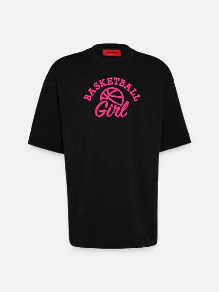 Basketball - T-shirt bio épais oversize fabriqué en UE - SOLID BLACK