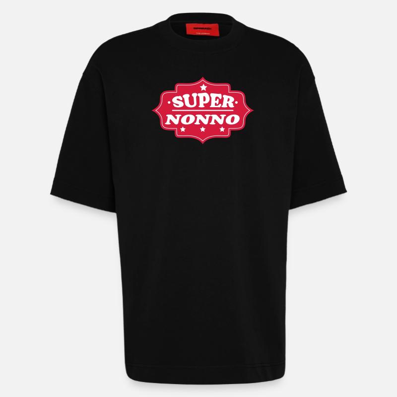 Super nonno 111 - T-shirt bio épais oversize fabriqué en UE - SOLID BLACK