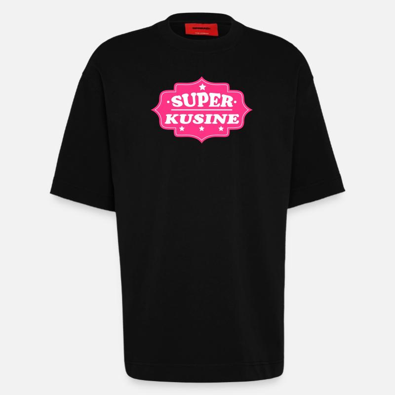 Super kusine - T-shirt bio épais oversize fabriqué en UE - SOLID BLACK