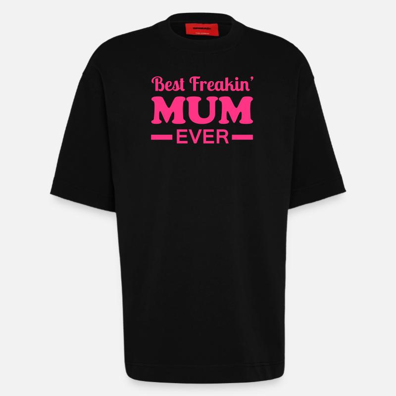 Mum - T-shirt bio épais oversize fabriqué en UE - SOLID BLACK