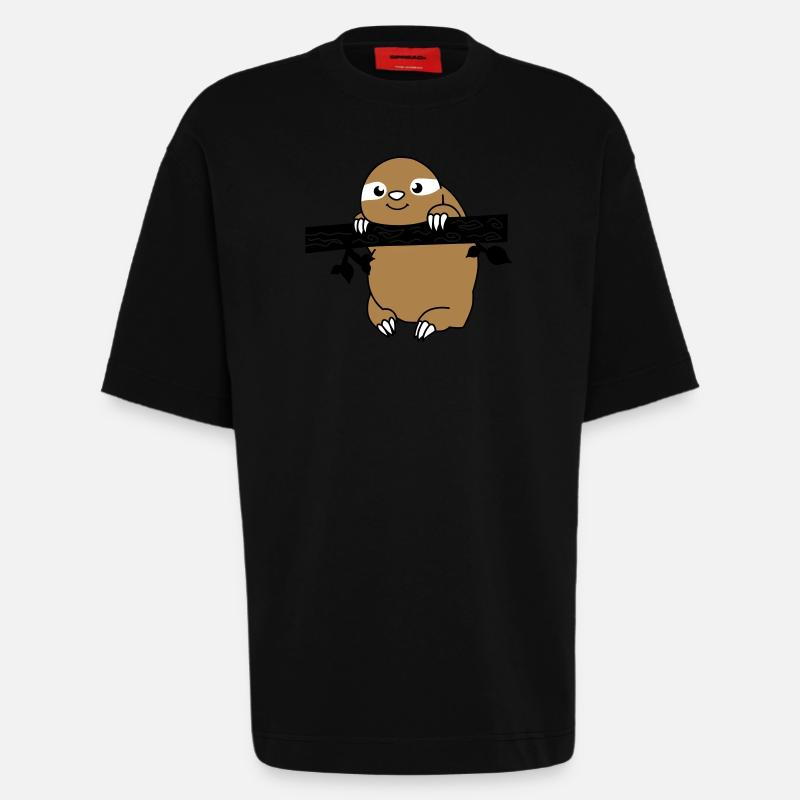 faultier_02 - T-shirt bio épais oversize fabriqué en UE - SOLID BLACK