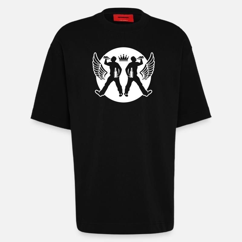 Drinking Bier Silhouette - Heavyweight T-Shirt - made by SPREAD  - SOLID BLACK