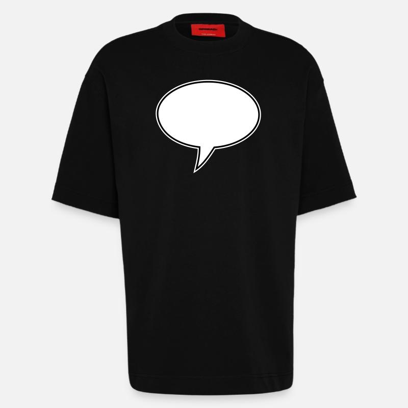 Speech Bubble Design Links - Heavyweight T-Shirt - made by SPREAD  - SOLID BLACK
