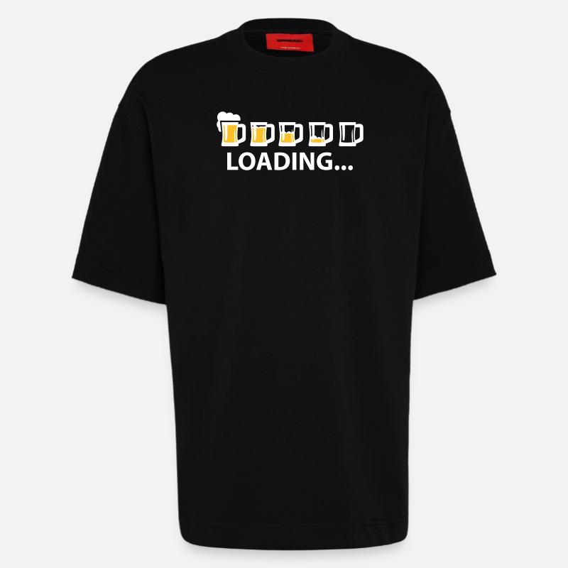 Drunk Loading Beer - Heavyweight T-Shirt - made by SPREAD  - SOLID BLACK